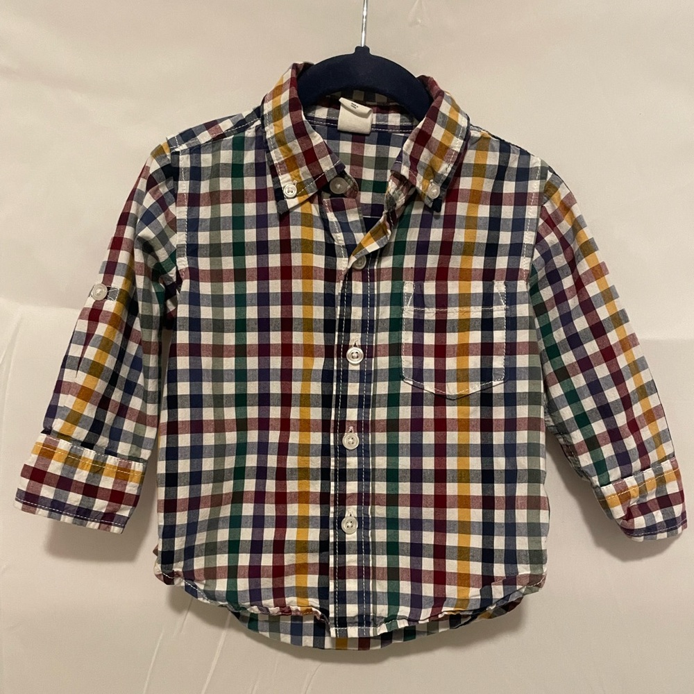 Baby Gap Multicolor Checkered Button Down 12-18M